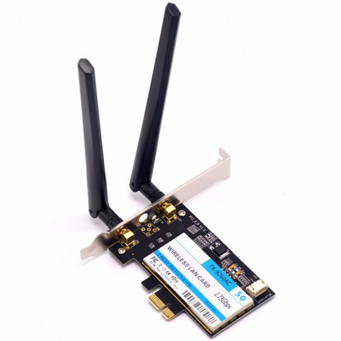 TX-9260AC Adaptateur WiFi PCI-e de bureau bibande double bande 802.11ac 1730Mbps + Carte réseau sans fil Bluetooth 5.0 pour Intel 9260ac SH52151330-35