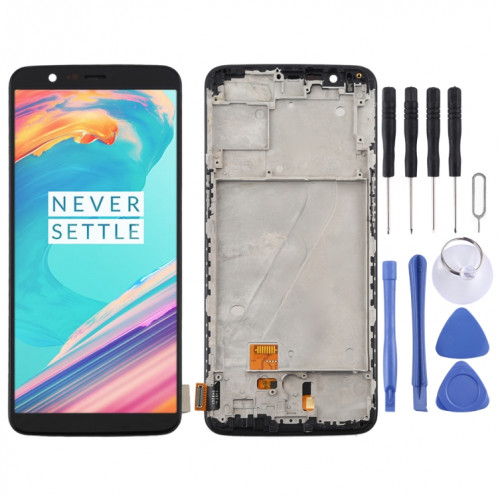 Pour OnePlus 5T A5010 TFT Écran LCD et numériseur complet avec cadre (noir) SH429B1315-36