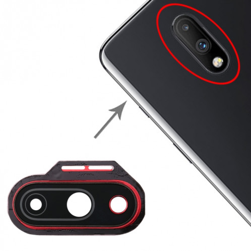 Pour le couvercle d'objectif d'appareil photo d'origine OnePlus 7 (rouge) SH439R1828-35