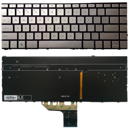 Clavier version américaine avec rétroéclairage du clavier pour HP Spectre x360 série 13-w 13-w013dx 13-w014dx 13-w023dx 13-w063nr 13-W010CA 13-W020CA (argent) SH468S178-34