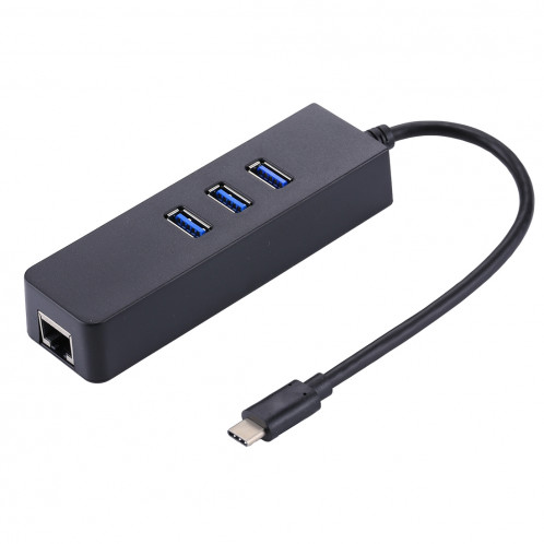 USB-C / Type-C vers 3 Ports USB 3.0 HUB + Adaptateur Gigabit Ethernet RJ45 haute vitesse Adaptateur LAN multifonction SU55481337-38