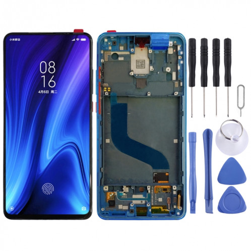 Écran LCD matériel OLED et numériseur complet avec cadre pour Xiaomi Redmi K20 / Redmi K20 Pro / 9T Pro (bleu) SH574L635-34