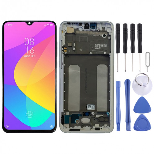 Écran LCD d'origine et numériseur complet avec cadre pour Xiaomi Mi CC9 (argent) SH577S858-35