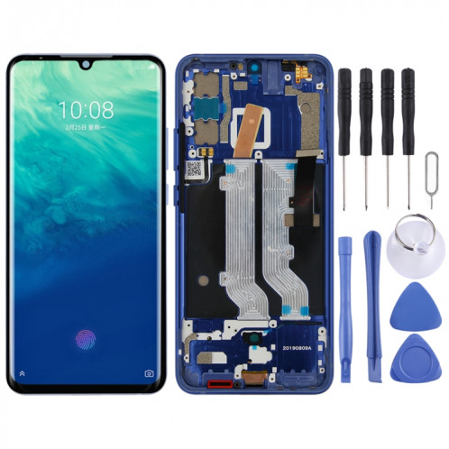 Écran LCD OEM pour ZTE Axon 10 Pro (Version 4G) Assemblage complet du numériseur avec cadre (Bleu) SH581L911-36