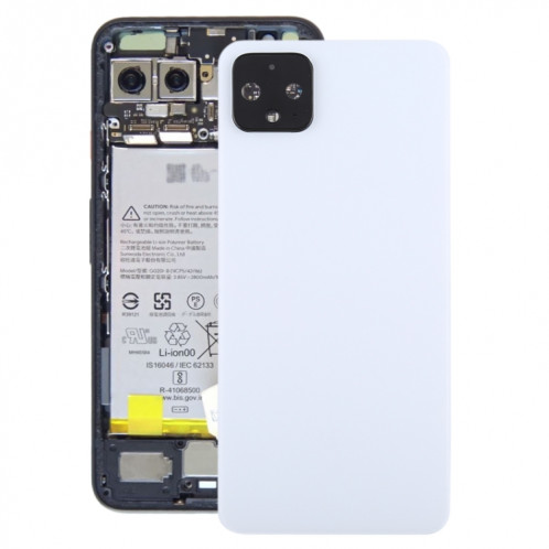 Cache arrière de la batterie avec cache d'objectif pour Google Pixel 4 (blanc) SH56WL470-36