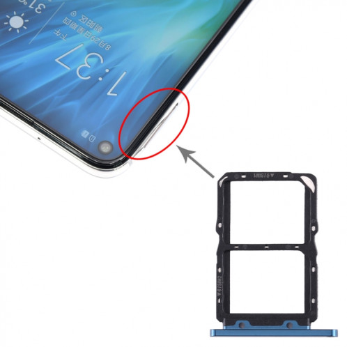 Plateau Carte SIM + Plateau Carte SIM pour Huawei Honor 20S (Bleu Foncé) SH974D1922-35