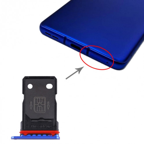 Pour plateau de carte SIM OnePlus 8 Pro + plateau de carte SIM (bleu) SH115L1176-35