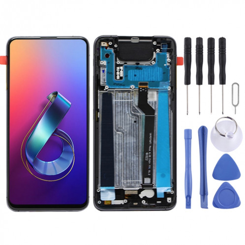 Ecran LCD et numériseur complet avec cadre pour Asus Zenfone 6 ZS630KL I01WD (Noir) SH209B1308-34