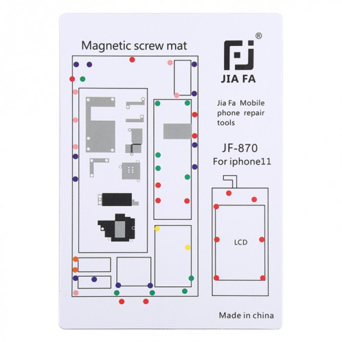 JIAFA JF-870 Magnetic Pad Screw Board pour iPhone 11 SJ625843-33