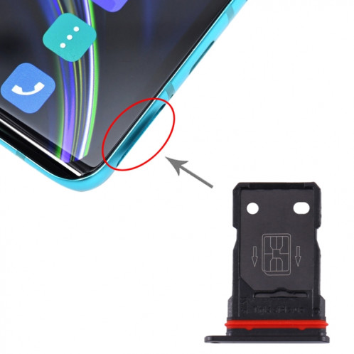 Pour plateau de carte SIM d'origine OnePlus 8 (noir) SH400B217-34