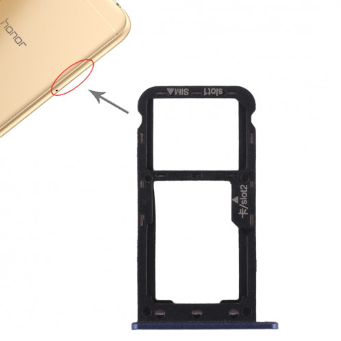 Bac Carte SIM + Bac Carte SIM / Carte Micro SD pour Huawei Enjoy 7 (Bleu) SH506L1834-36