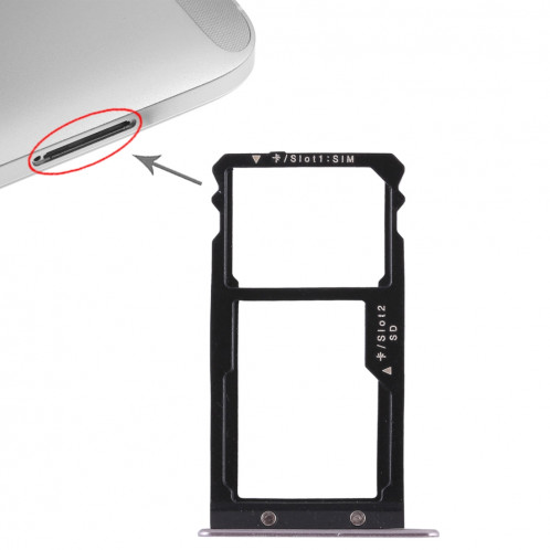 Support à carte SIM + Support à carte SIM / Carte Micro SD pour Huawei G8 (Gris) SH509H869-36