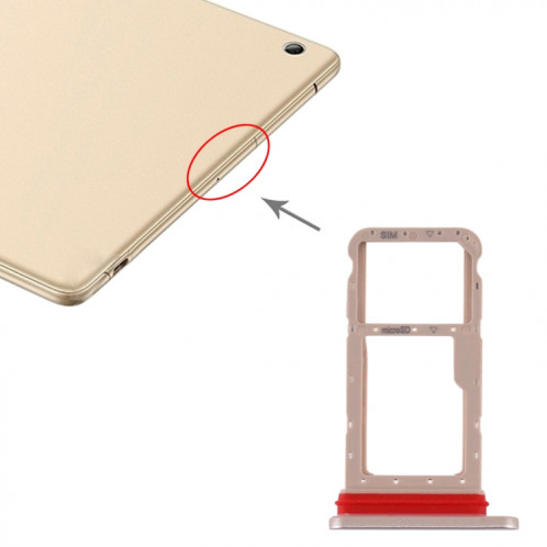 Plateau pour Carte SIM + Plateau pour Carte Micro SD pour Huawei Honor Waterplay (Or) SH847J869-34