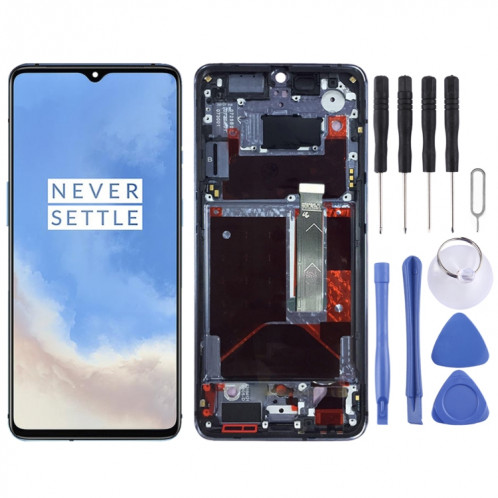 Pour OnePlus 7T HD1901 HD1903 HD1900 HD1905 Assemblage complet du numériseur avec cadre OEM Écran LCD (Bleu bébé) SH02TT1121-36