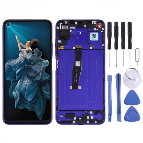 Écran LCD et numériseur complet avec cadre pour Huawei Honor 20 / Nova 5T (bleu saphir) SH12SB795-36