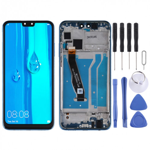 Écran LCD et numériseur complet avec cadre pour Huawei Y9 (2019) (bleu) SH124L1668-36