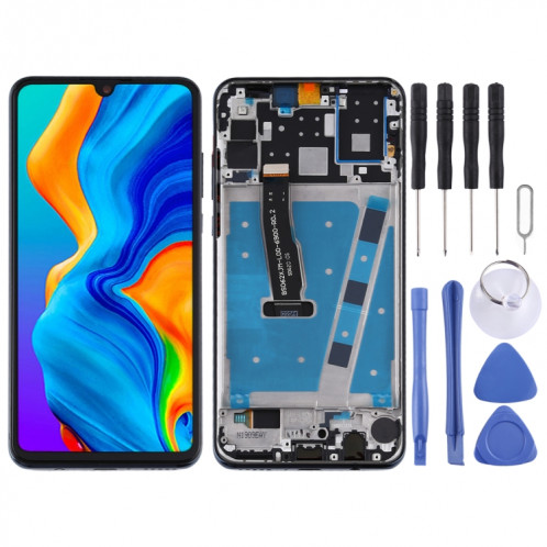 Écran LCD et numériseur complet avec cadre pour Huawei P30 Lite (RAM 4G / version standard) (noir) SH126B767-36