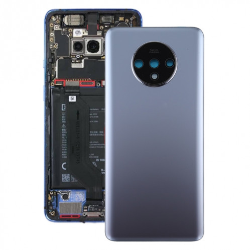 Pour le couvercle arrière de la batterie d'origine OnePlus 7T avec couvercle d'objectif d'appareil photo (argent) SH29SL1912-36