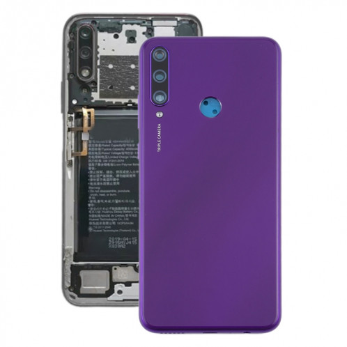 Cache arrière de batterie d'origine avec cache d'objectif d'appareil photo pour Huawei Y6p (violet) SH30PL658-36
