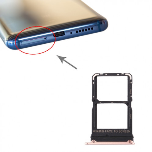 Plateau pour carte SIM + plateau pour carte SIM pour Xiaomi Mi 10 (Or) SH259J474-35