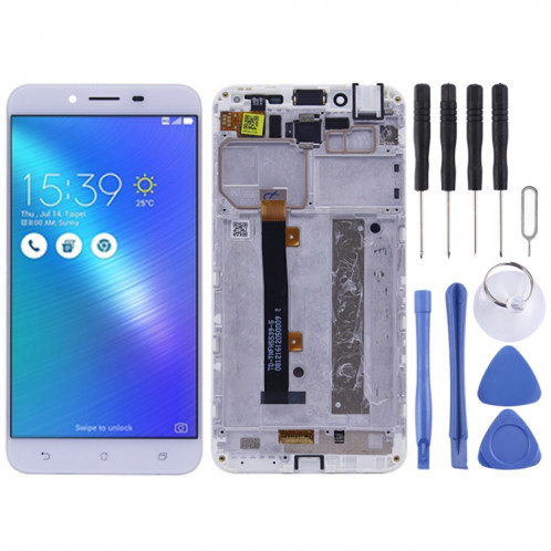 Écran LCD et numériseur complet avec cadre pour Asus Zenfone 3 Max ZC553KL / X00D (blanc) SH522W317-34