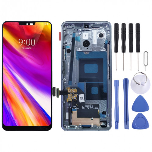 Écran LCD d'origine pour LG G7 ThinQ / G710 G710EM G710PM G710VMP Assemblage complet du numériseur avec cadre (Argent) SH589S855-36