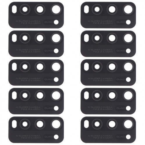 Pour Vivo Y50 1935, V1965A / Vivo Y30 1938 10pcs objectif de caméra arrière (noir) SH872B366-34