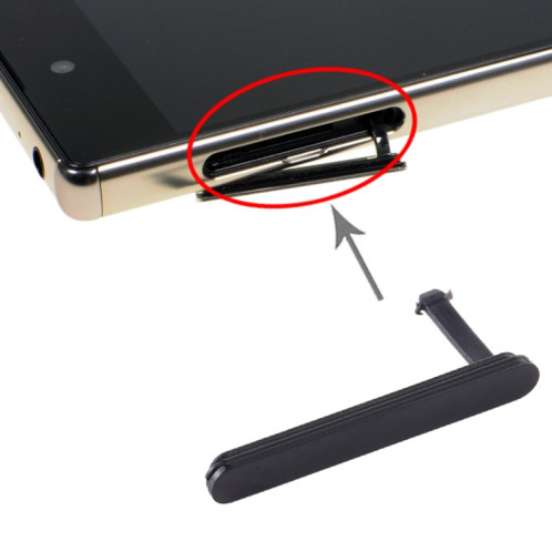 Capuchon de la carte SIM + bloc anti-poussière pour carte micro SD pour Sony Xperia Z5 Premium (noir) SH988B519-34