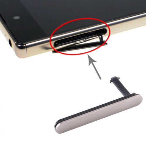 Capuchon de la carte SIM + Bloc Antipoussière pour carte Micro SD pour Sony Xperia Z5 Premium (Argent) SH988S1734-34