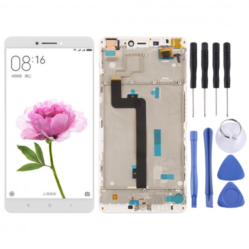 Ecran LCD et numériseur Assemblage complet avec cadre pour Xiaomi Mi Max (Blanc) SH227W443-36