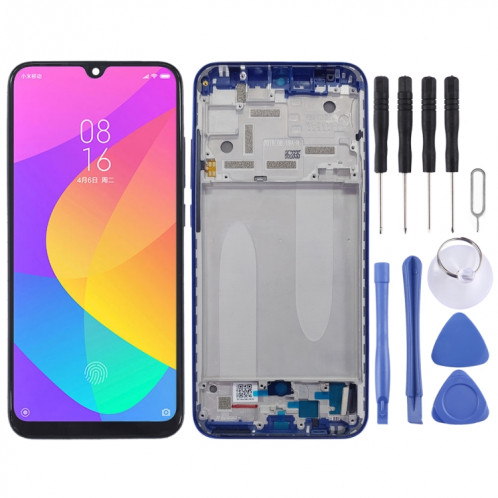 Écran LCD et numériseur complet avec cadre pour Xiaomi Mi CC9e / Mi A3 (bleu) SH284L1707-36