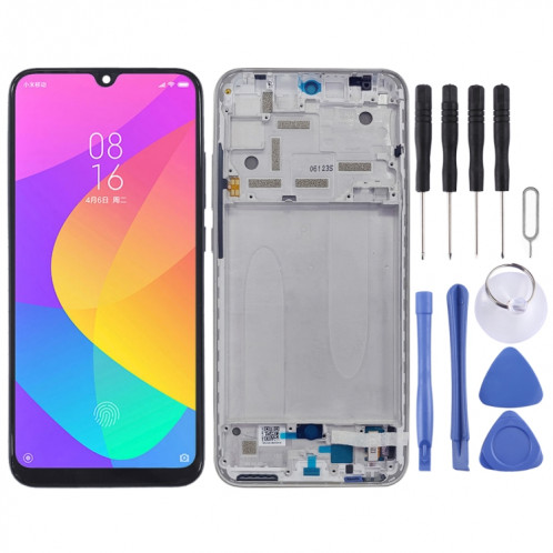 Écran LCD et numériseur complet avec cadre pour Xiaomi Mi CC9e / Mi A3 (argent) SH284S530-36