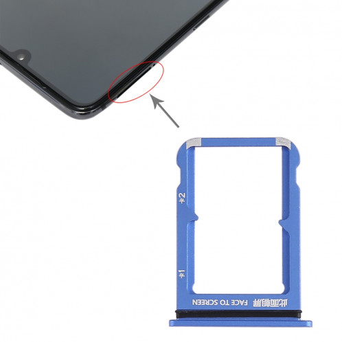 Bac à carte SIM + Bac à carte SIM pour Xiaomi Mi 9 (Bleu) SH290L96-35