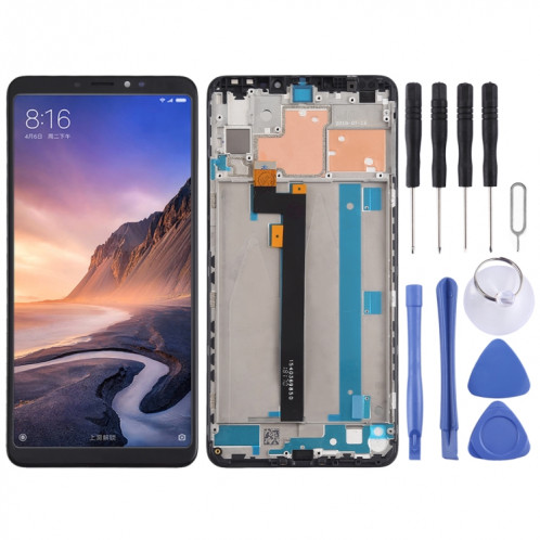 Écran LCD et numériseur complet avec cadre pour Xiaomi Mi Max 3 (noir) SH303B934-36