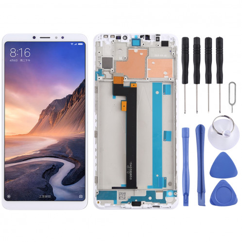 Ecran LCD et Assembleur Complet Digitaliseur avec Cadre pour Xiaomi Mi Max 3 (Blanc) SH303W1907-36