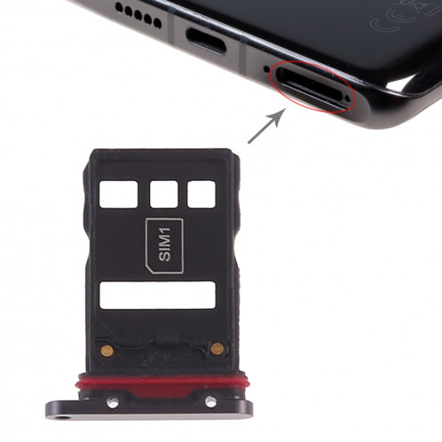 Bac à carte SIM + bac à cartes NM pour Huawei P30 Pro (Noir) SH399B56-35