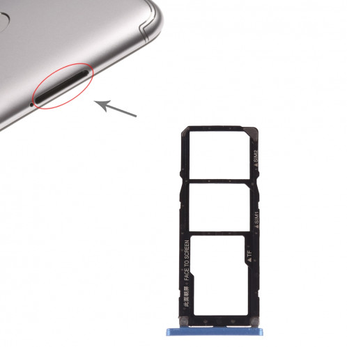 Plateau pour carte SIM + Plateau pour carte SIM + Carte Micro SD pour Xiaomi Redmi S2 (Bleu) SH521L1459-35