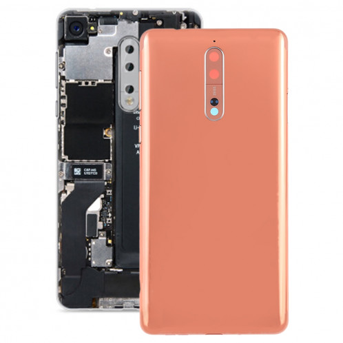 Cache arrière de la batterie avec objectif et touches latérales pour Nokia 8 (Orange) SH31EL1917-36