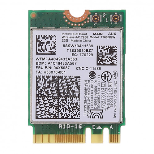 Carte réseau sans fil double bande AC1200 NGFF M.2 7260NGW 7260AC Carte réseau pour Lenovo T440 X40 B40 B40 Y40 Y70 7260AC SH85541410-34