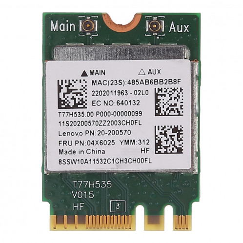 RTL8723BE 300Mbps 802.11n M2 Carte sans fil Mini PCI E WiFi Adaptateur + Bluetooth 4.0 pour Lenovo E450 E550 E555 Y50 04x6025 SH8558107-34