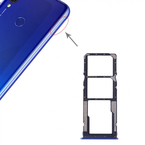 Plateau pour Carte SIM + Plateau pour Carte SIM + Carte Micro SD pour Xiaomi Redmi 7 (Bleu) SH589L788-35