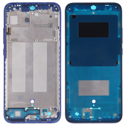 Plaque de lunette de cadre central avec touches latérales pour Xiaomi Redmi 7 (bleu) SH590L410-36