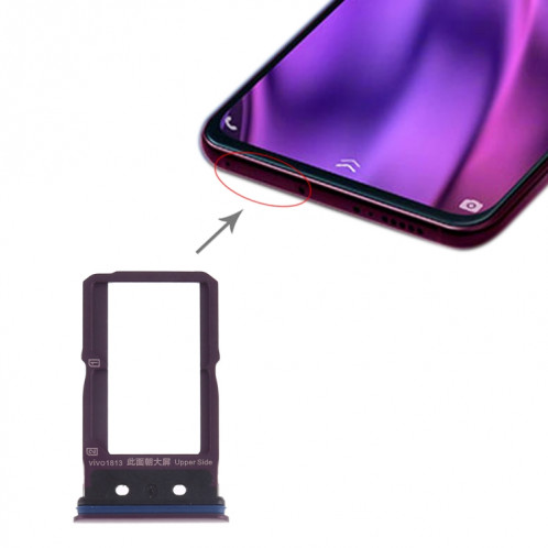 Pour Vivo NEX Dual Display SIM Card Tray + SIM Card Tray (Violet) SH596P7-35