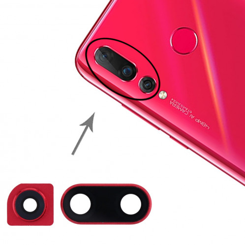 Cache-objectif pour appareil photo Huawei Nova 4 (rouge) SH619R202-35