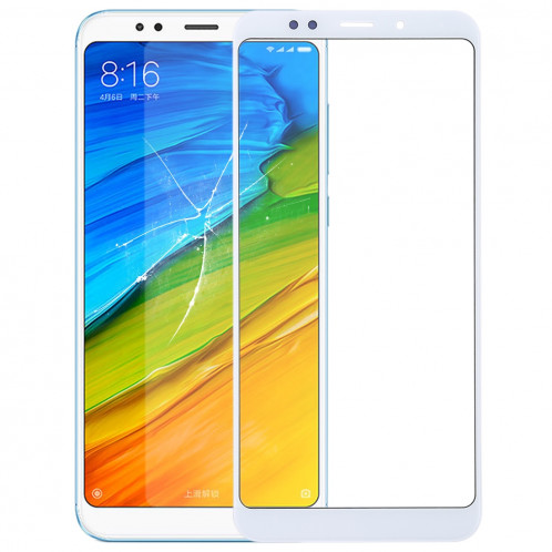 Écran avant lentille en verre pour Xiaomi Redmi Note 5 (blanc) SH637W1428-36