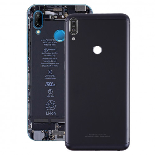 Couverture arrière avec objectif d'appareil photo et touches latérales pour Asus Zenfone Max Pro (M1) / ZB601KL (noir) SH25BL596-36