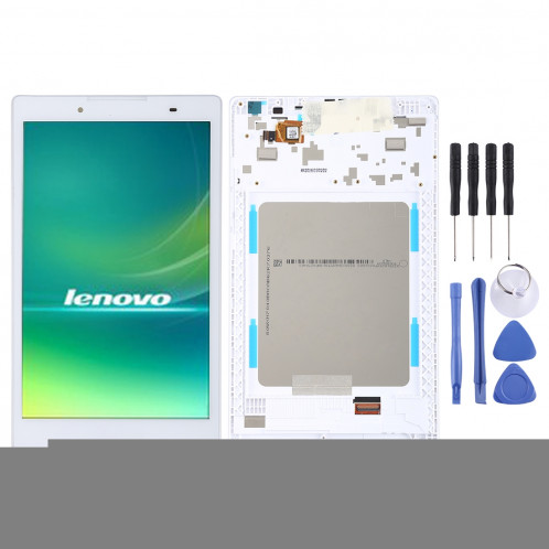 Ecran LCD et numériseur Assemblage complet avec cadre pour Lenovo Tab 2 A8-50 A8-50F A8-50LC (blanc) SH63WL798-36