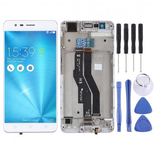 Ecran LCD et numériseur Assemblage complet avec cadre pour Asus Zenfone 3 Zoom ZE553KL (blanc) SH65WL705-36