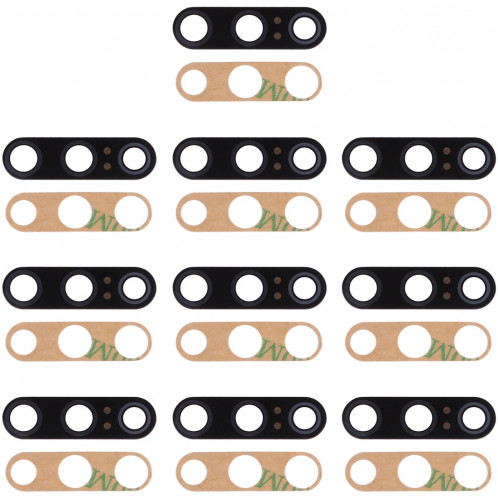 10 lentilles de caméra arrière et adhésif pour Xiaomi Mi 9 SE (noir) SH008B1344-34