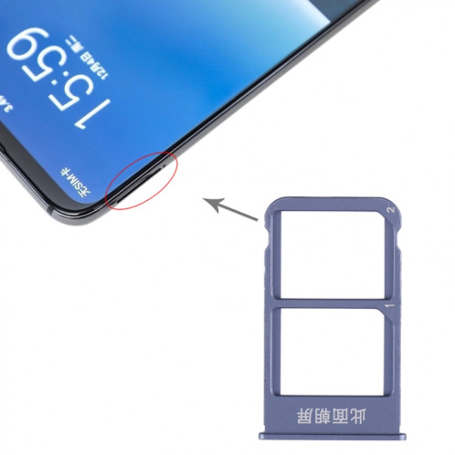 Pour Meizu 16 Plus Plateau de carte SIM + Plateau de carte SIM (Bleu) SH369L25-35